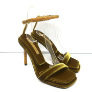 Tamara Mellon Stellar Sandals Topaz Crystal-Embellished Velvet Size 37 NEW