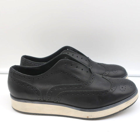 Rag & Bone Meli Flatform Brogues Black Perforated Leather Size 40