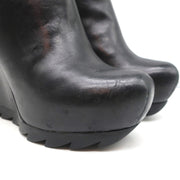 Camilla Skovgaard Saw-Sole Wedge Booties Black Leather Size 36 Ankle Boots
