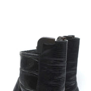 Viktor & Rolf Platform Ankle Boots Black Lizard-Embossed Leather Size 37