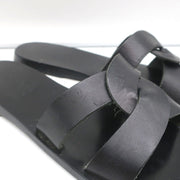Ancient Greek Sandals Desmos Slides Black Leather Size 38