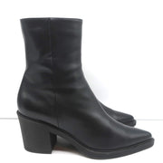 Gianvito Rossi Dylan Ankle Boots Black Leather Size 41.5 Pointed Toe High Heel