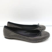 Saint Laurent Dance Ballet Flats Black Studded Leather Size 37.5