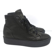 MM6 Maison Margiela High Top Platform Creeper Sneakers Black Leather Size 41