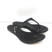 Christian Dior Cannage Thong Sandals Black Leather Size 35.5 Flat Slides