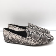 Vince Loafers Paz Gray/Cream Snake-Print Leather Size 7 Slip-On Flats