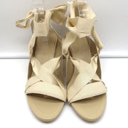 Ulla Johnson Ankle Wrap Sandals Kharis Nude Leather Size 40 Open Toe Heels NEW
