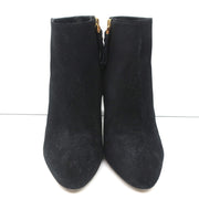 Sergio Rossi Studded Heel Booties Black Suede Size 38.5 Ankle Boots