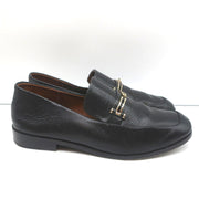 NewbarK Melanie Loafers Black Embossed Leather Size 7.5 Slip-On Flats
