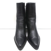 Gianvito Rossi Dylan Ankle Boots Black Leather Size 41.5 Pointed Toe High Heel