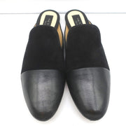Rag & Bone Flat Mules Sabine Black Suede & Leather Size 41