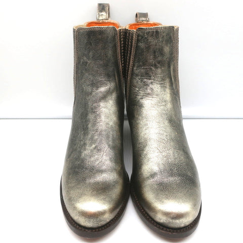 Penelope Chilvers Chelsea Boots Salva Antique Gold Metallic Leather Size 41