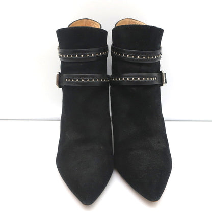 IRO Harness Ankle Boots Salix Black Studded Suede Size 37 Pointed Toe Booties