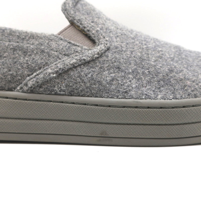 Prada Sport Slip-On Sneakers Gray Wool Felt Size 37.5