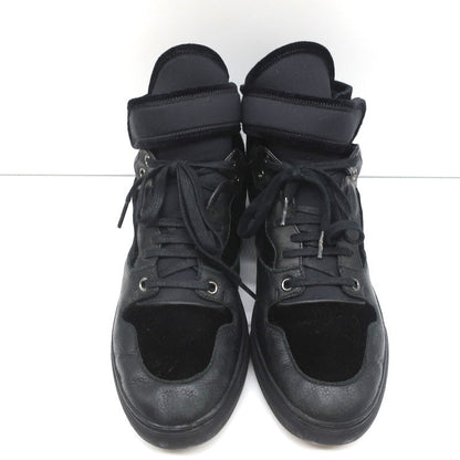 Balenciaga High Top Sneakers Black Leather & Velvet Size 40