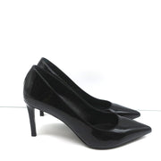 Saint Laurent Paris 80 Pumps Black Patent Leather Size 37.5 Pointed Toe Heels