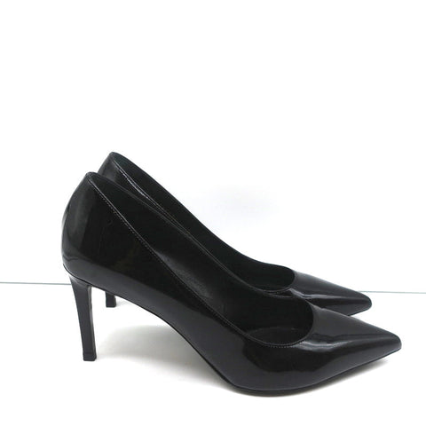 Saint Laurent Paris 80 Pumps Black Patent Leather Size 37.5 Pointed Toe Heels