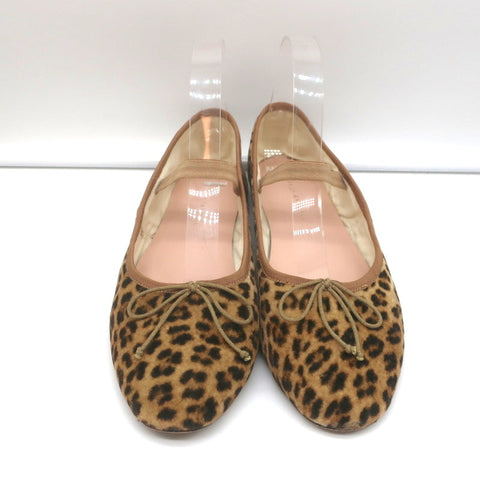 Loeffler Randall Leonie Soft Ballet Flats Leopard Print Velvet Size 9