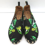 Proenza Schouler Espadrilles Black Floral Print Canvas Size 6 Slip-On Flats