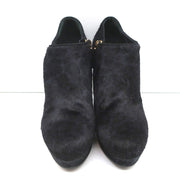 Yves Saint Laurent Platform Booties Navy/Black Leopard Print Pony Hair Size 38