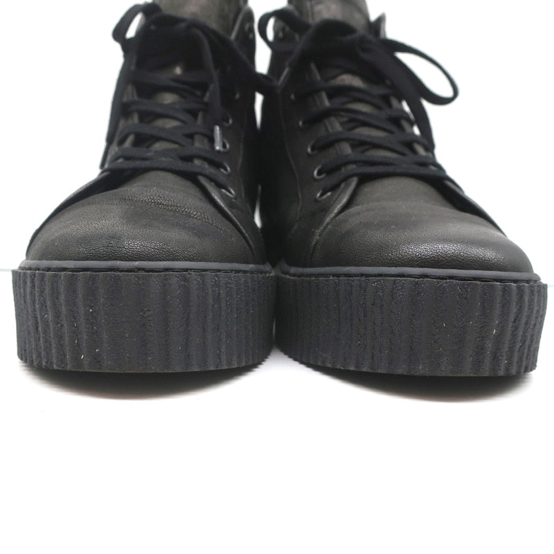 MM6 Maison Margiela High Top Platform Creeper Sneakers Black Leather Size 41