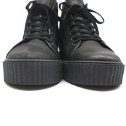 MM6 Maison Margiela High Top Platform Creeper Sneakers Black Leather Size 41