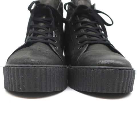 MM6 Maison Margiela High Top Platform Creeper Sneakers Black Leather Size 41
