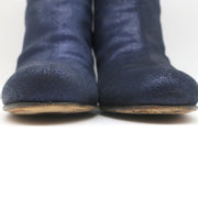 Maison Margiela Ankle Boots Navy Metallic Suede Size 38