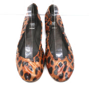 Tory Burch Eddie Ballet Flats Leopard Print Patent Leather Size 10.5