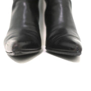 Stuart Weitzman Bonjour Knee High Boots Black Leather Size 6 Pointed Toe Heel