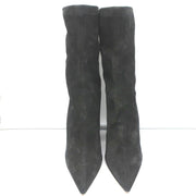 Paris Texas Mama Daily Boots Charcoal Stretch Suede Size 40 Pointed Toe