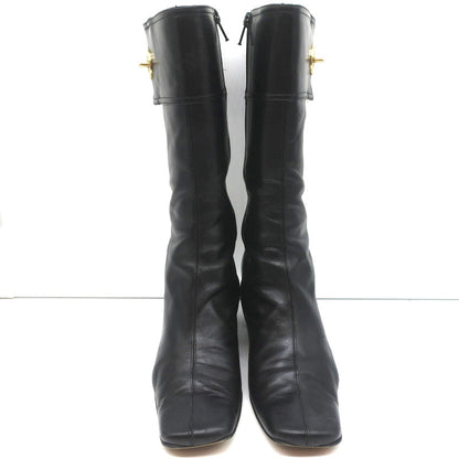Coach Onnette Turn Lock Boots Black Leather Size 6