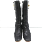 Coach Onnette Turn Lock Boots Black Leather Size 6