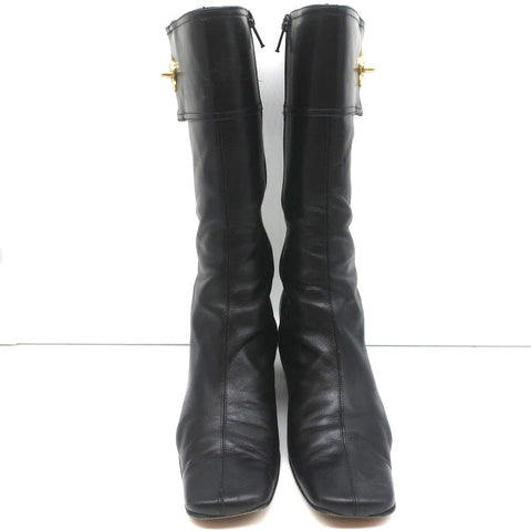 Coach Onnette Turn Lock Boots Black Leather Size 6