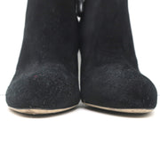Sergio Rossi Studded Heel Booties Black Suede Size 38.5 Ankle Boots