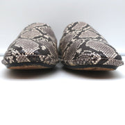 Vince Loafers Paz Gray/Cream Snake-Print Leather Size 7 Slip-On Flats