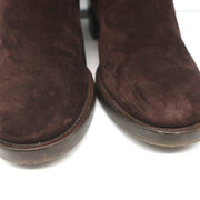 Gianvito Rossi Block Heel Ankle Boots Dark Brown Suede Size 38