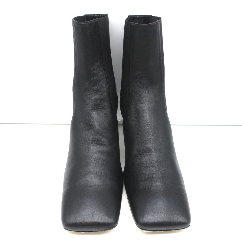 Proenza Schouler Square Toe Chelsea Boots Black Leather Size 41 Kitten Heel