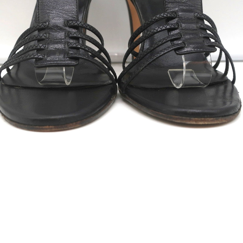 Gucci Tom Ford T-Strap Sandals Black Leather Size 8 Open Toe Heels