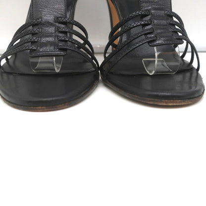 Gucci Tom Ford T-Strap Sandals Black Leather Size 8 Open Toe Heels