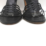 Gucci Tom Ford T-Strap Sandals Black Leather Size 8 Open Toe Heels