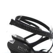Pedro Garcia Ankle Strap Sandals Clara Black Crystal-Embellished Satin Size 37