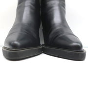 Gianvito Rossi Dylan Ankle Boots Black Leather Size 41.5 Pointed Toe High Heel