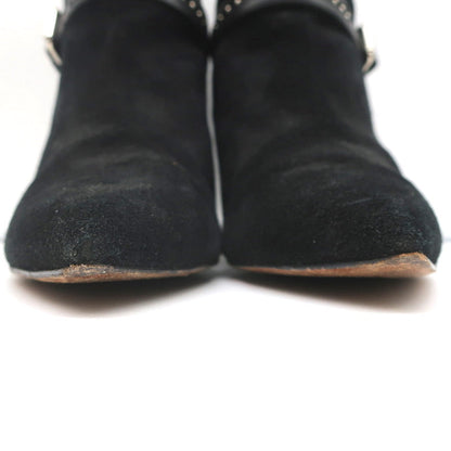 IRO Harness Ankle Boots Salix Black Studded Suede Size 37 Pointed Toe Booties