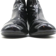 Lanvin Ankle Boots Black Patent Leather Size 41 Kitten Heel Booties