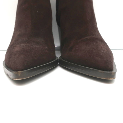Gianvito Rossi Romney Chelsea Boots Dark Brown Suede Size 38.5 Pointed Toe