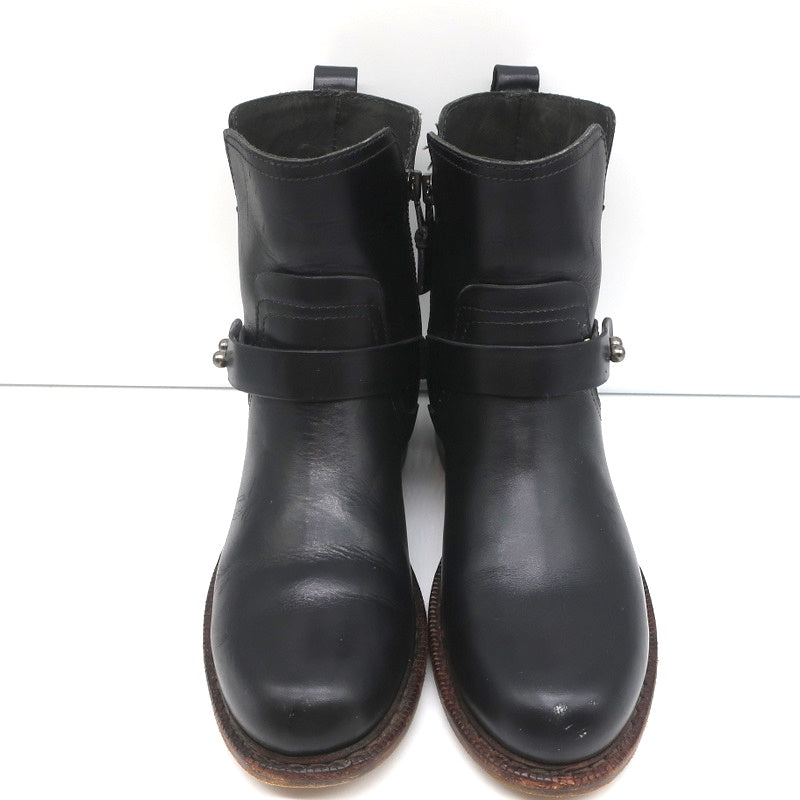 Rag & Bone Ashford Moto Boots Black Leather Size 36 Flat Ankle Boots
