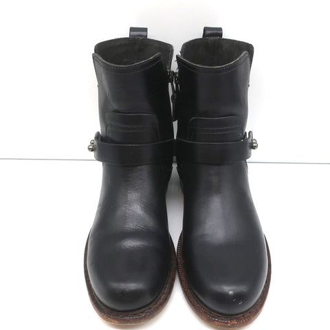 Rag & Bone Ashford Moto Boots Black Leather Size 36 Flat Ankle Boots