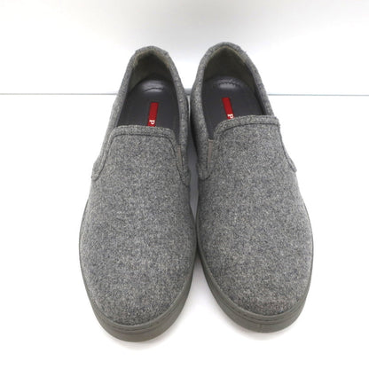 Prada Sport Slip-On Sneakers Gray Wool Felt Size 37.5