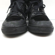Balenciaga High Top Sneakers Black Leather & Velvet Size 40